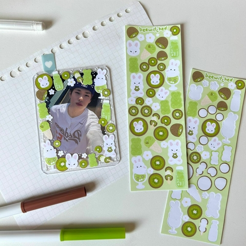 Cartela de adesivos coelhinho kiwi