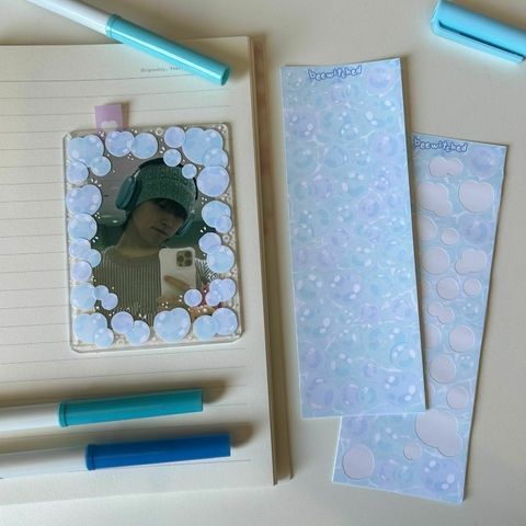 Cartela de adesivos bolhas