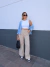 Imagem do Calça Wide Leg Sarja Elastano Livia Caqui
