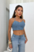 Blusa Cropped Top Jeans com elastano Ayla