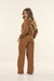 Calça Wide Leg Cargo Sarja Raissa - Cor Marrom Claro na internet