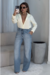 Calça Wide Leg Jeans com Elastano Ella