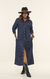 Vestido Chemise Feminino Midi Jeans Escuro - comprar online