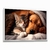 Quadro Decorativo Cão e Gato Dormindo Juntos - Visual Quadros