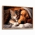 Imagem do Quadro Decorativo Cão e Gato Dormindo Juntos