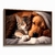 Quadro Decorativo Cão e Gato Dormindo Juntos na internet