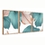 Imagem do Quadro Decorativo Kit 3 Telas Floral Azul e Rosa