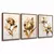 Quadro Decorativo Floral Triplo Dourado Stil na internet