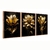 Quadro Decorativo Kit 3 Telas Rosa Dourada - loja online