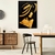 Quadro Decorativo Mulher de Chapéu Dourado