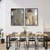 Quadro Decorativo Kit 2 Quadros Pintura de Arte Abstrata Marrom e Bege