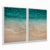 Quadro Decorativo Kit 2 Quadros Praia Água Verde - Visual Quadros