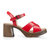Sandalias Bruselas Cuero Rojo
