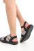 Sandalias Poncia Cuero Negro - tienda online