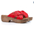 Zuecos Galapagos Cuero Rojo - tienda online