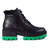 Borcegos Melania Cuero Negro Verde - comprar online