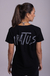 Camiseta Longline Preta- Estampa Cinza na internet