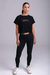 Cropped Oversized Preto - Estampa Rosa - comprar online