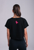 Cropped Oversized Preto - Estampa Rosa - Iratus Clothes