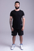 Camiseta Longline Preta- Estampa Cinza na internet