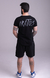 Camiseta Longline Preta- Estampa Cinza - comprar online