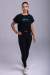 Cropped Oversized Preto - Estampa Azul - comprar online