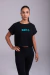 Cropped Oversized Preto - Estampa Azul na internet