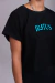 Cropped Oversized Preto - Estampa Azul - Iratus Clothes