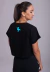 Cropped Oversized Preto - Estampa Azul - loja online