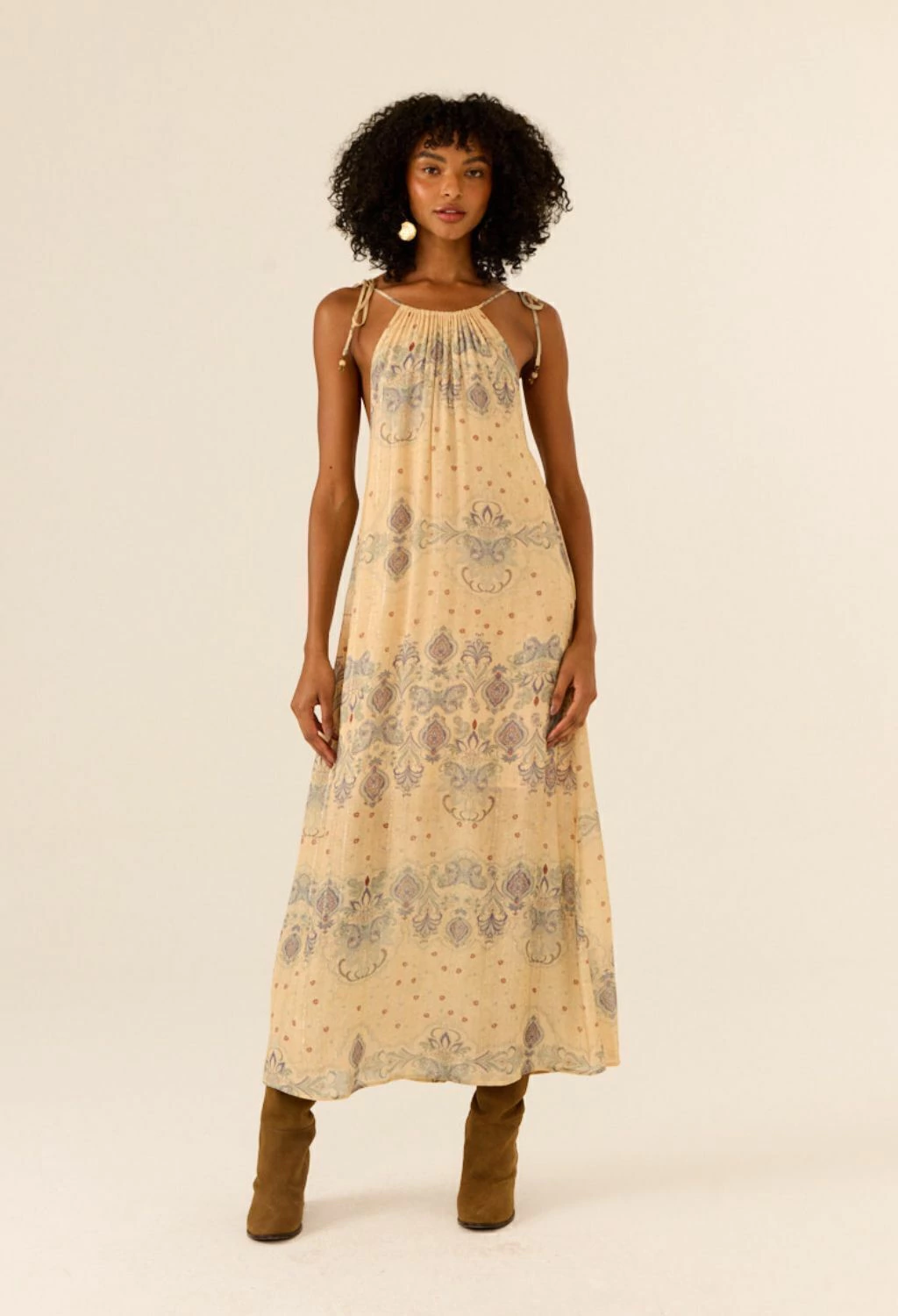 VESTIDO MIDI ALCINHA ESTAMPA BRISA MARIA FILO