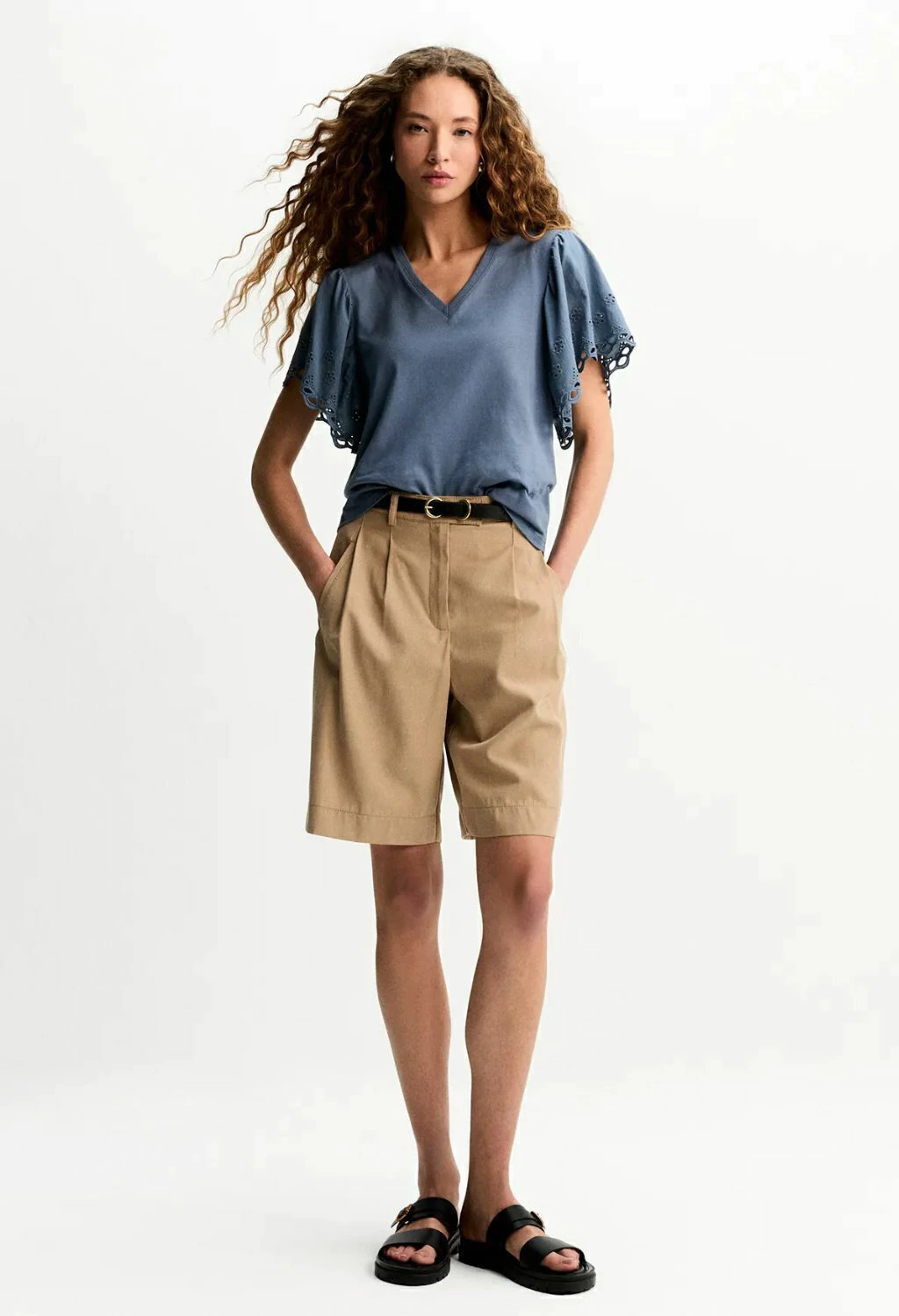 BLUSA MANGA LAISE DECOTE V SHOULDER