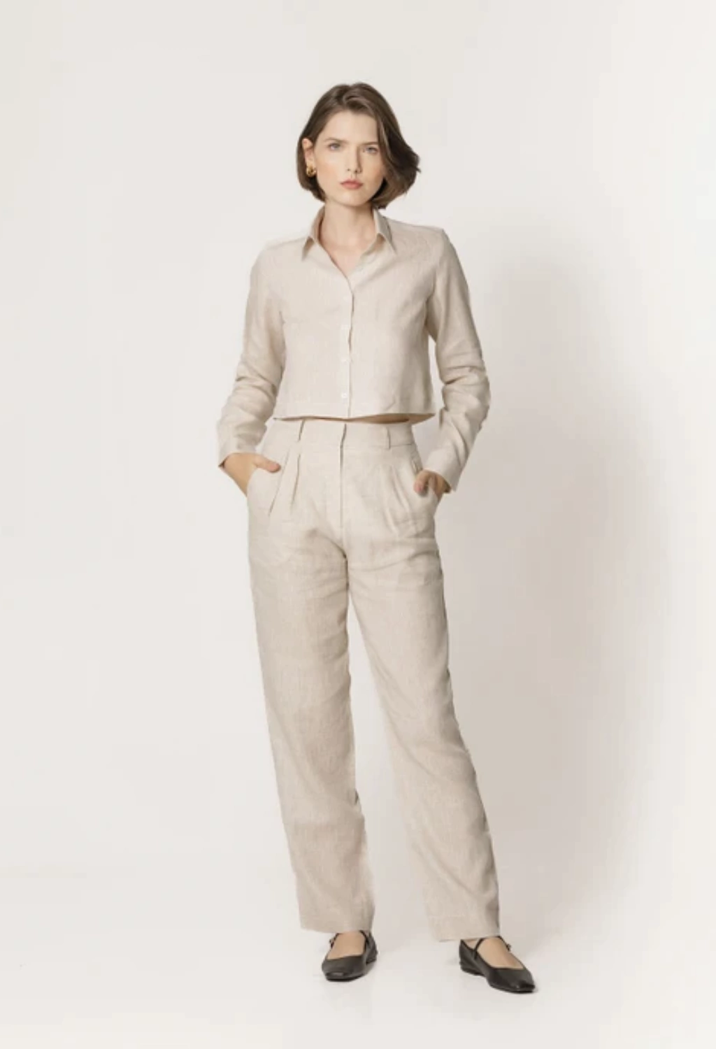 CALÇA ALFAIATARIA RETA LINHO LEMON BASICS