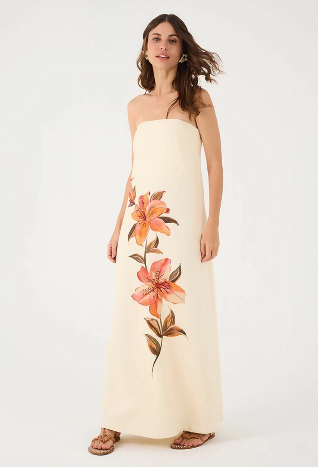 VESTIDO LONGO LINHO ESTAMPA POLEN DRESS TO