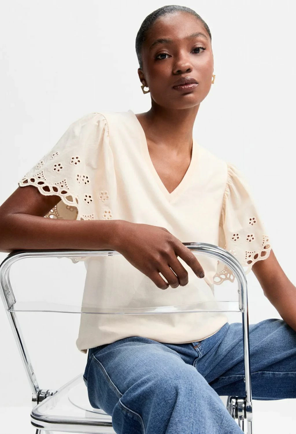 BLUSA MANGA LAISE DECOTE V SHOULDER