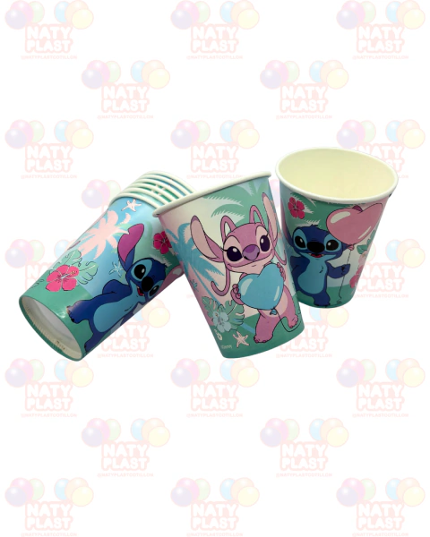 VASOS POLIPAPEL STICH X 8 unidades