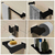 Kit Acessórios Banheiro/lavabo [6 Peças] Aço Inox 304 Preto Fosco [Q6GPF] - Perfil Casa Inox - Produtos e Acessórios Inox