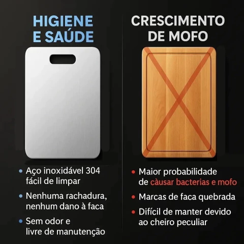 Tábua De Corte Aço Inox Para Cozinha Churrasco Prateado