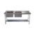 Mesa Pia Aço Inox Duas Cubas Esquerda e Prateleira