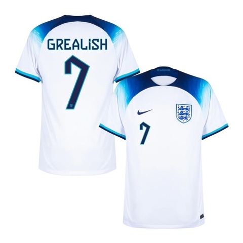 Camisa Seleção Inglaterra Home 2022 Grealish 7 Torcedor Masculina - Branco