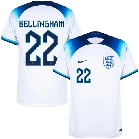 Camisa Seleção Inglaterra Home 2022 Bellingham 22 Torcedor Masculina - Branco