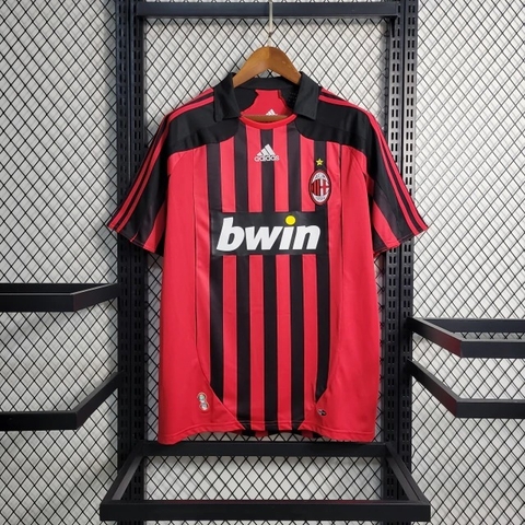 Camisa Retrô Milan I 2007/08 - Vermelha e preta