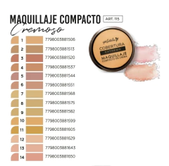 MAQUILLAJE COMPACTO CREMOSO KATALIA (216) [aclarar tonos por whatsapp]