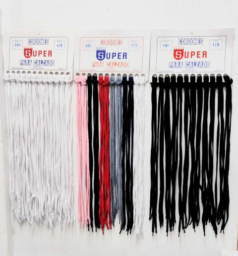 Cordón Chato Super De Algodón 110cm x12u. - comprar online