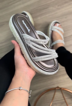 PAPETE CINZA COM STRASS