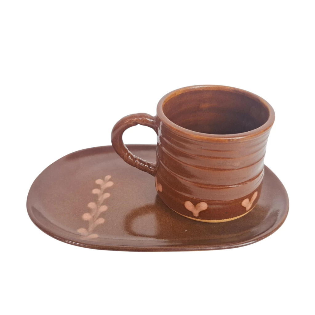 Caneca com Pires Marrom