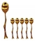 Cucharas Metálicas Acero Dorada Con Detalle Ramita Pack X6