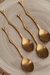 Cucharas Metálicas Acero Dorada Con Detalle Ramita Pack X6 en internet