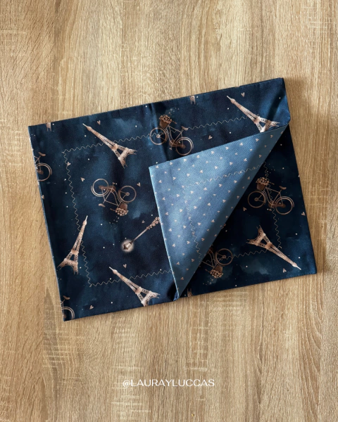 Individual de tela doble faz impermeable Amor en Paris - comprar online