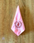 Servilleta de Tela Color rosado bordado conejo palo rosa