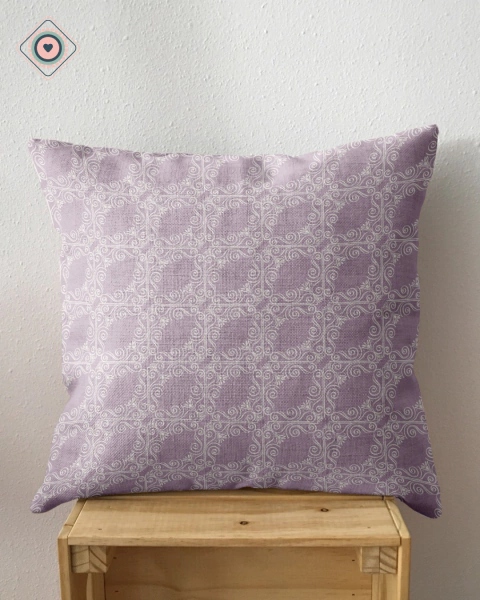 Funda de Cojín Estampada Nido de Afecto Lila